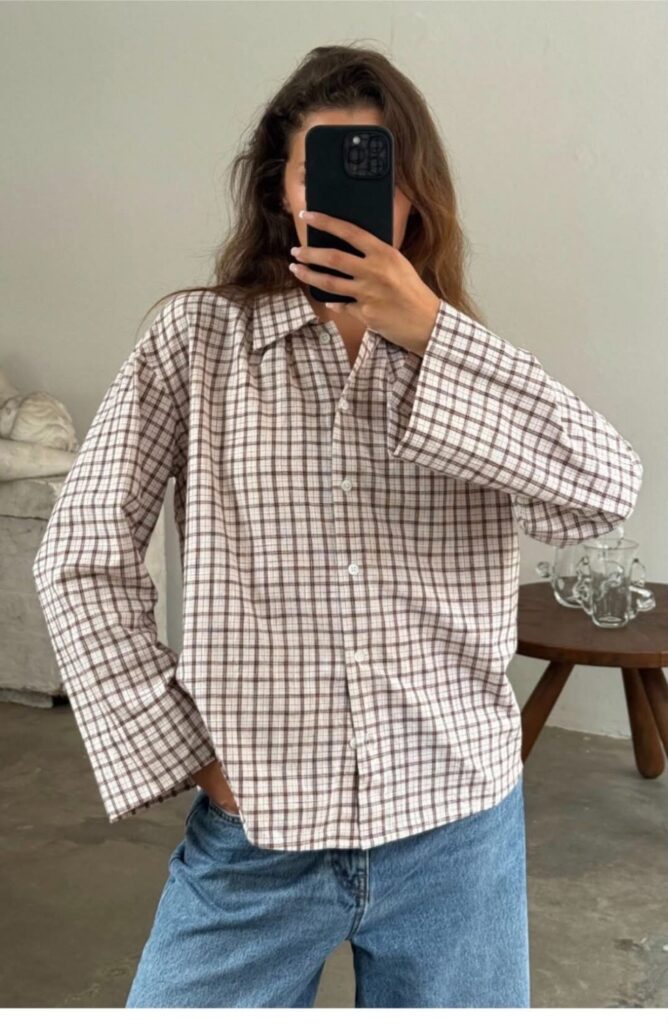 Booi Tinsi Check Shirt Bordeaux/Beige