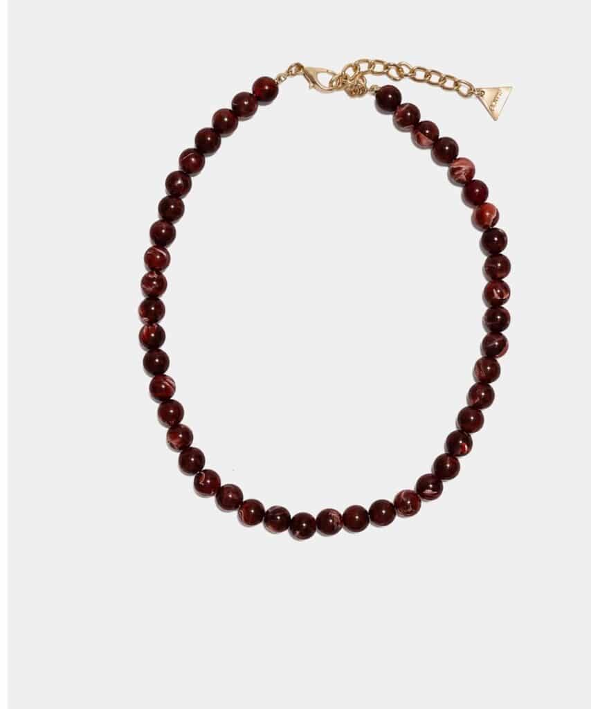 Bow19 Burgundy Amara Bead Necklace