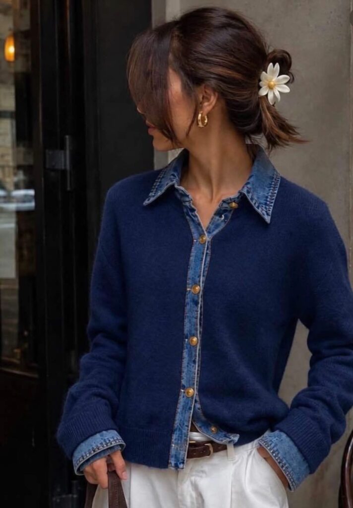 Miss Bon Denim Jacket Navy