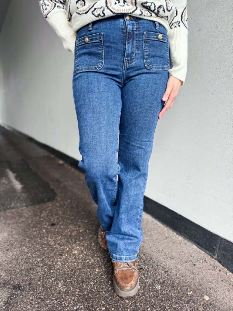 Miss Bon Jeans With Button