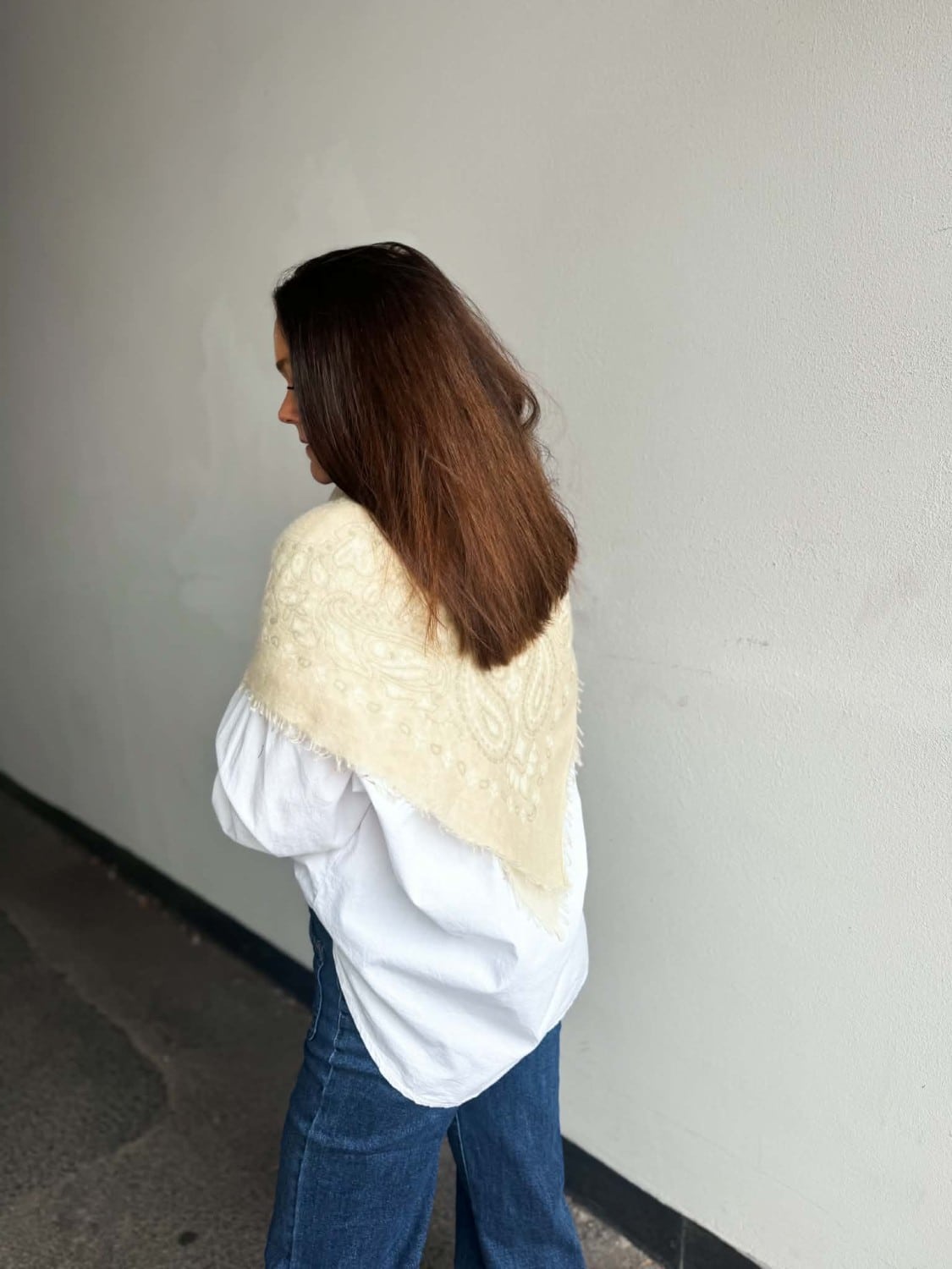 Von Goat Bandana Paisley XL Fringles Beige