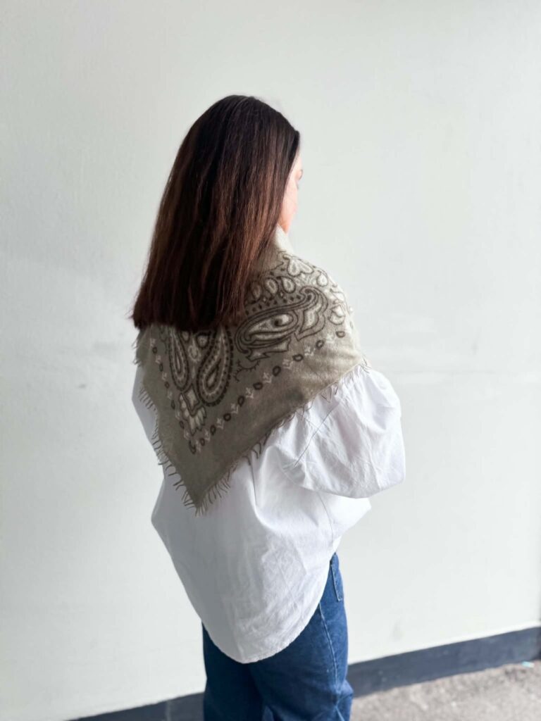 Von Goat Bandana Paisley XL Fringles Grey/Army